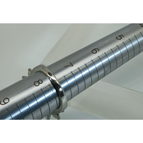 Vintage Ring Size 7.5 Silver Tone White Gold GP Purple CZ Cluster Cocktail NOS - Picture 8 of 10